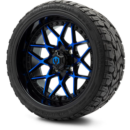 MODZ® 14" Formula Blue and Black Wheels & Off-Road Tires Combo (Xcomp Gladiator 23-10-14 Radial)
