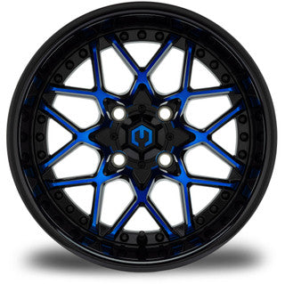 MODZ® 14" Formula Blue and Black Wheels & Off-Road Tires Combo (MODZ Gripz 23x10-14)