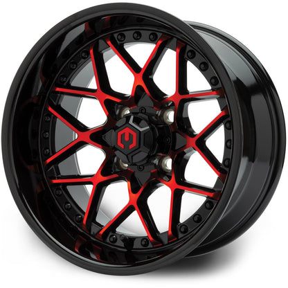 MODZ® 14" Formula Red and Black Wheels & Off-Road Tires Combo (MODZ Gripz 23x10-14)
