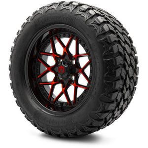 MODZ® 14" Formula Red and Black Wheels & Off-Road Tires Combo (MODZ Gripz 23x10-14)