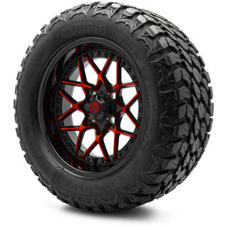 MODZ® 14" Formula Red and Black Wheels & Off-Road Tires Combo (MODZ Gripz 23x10-14)