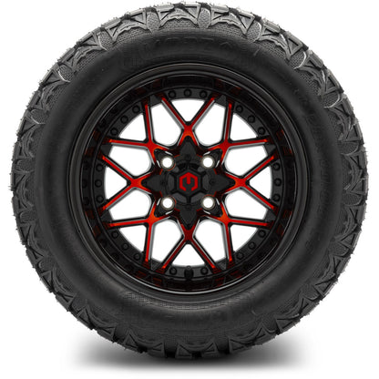 MODZ® 14" Formula Red and Black Wheels & Off-Road Tires Combo (Xcomp Gladiator 23-10-14 Radial)