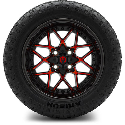 MODZ® 14" Formula Red and Black Wheels & Off-Road Tires Combo (Xcomp Gladiator 23-10-14 Radial)