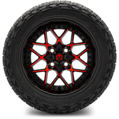 MODZ® 14" Formula Red and Black Wheels & Off-Road Tires Combo (Xcomp Gladiator 23-10-14 Radial)