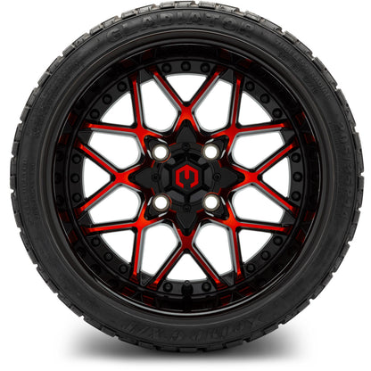MODZ® 14" Formula Red and Black Wheels & Off-Road Tires Combo (Xcomp Gladiator 23-10-14 Radial)