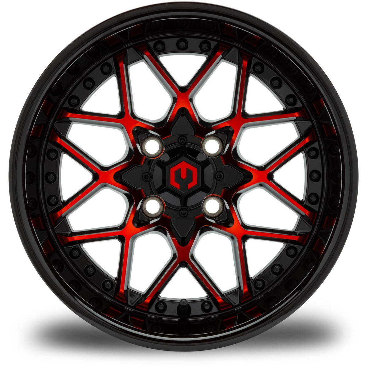 MODZ® 14" Formula Red and Black Wheels & Off-Road Tires Combo (Xcomp Gladiator 23-10-14 Radial)