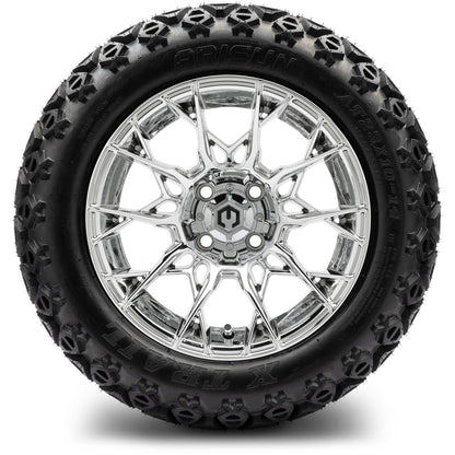 MODZ® 14" Chaos Chrome Wheels & Off-Road Tires Combo (Xcomp Gladiator 23-10-14 Radial)