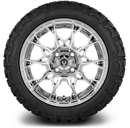 MODZ® 14" Chaos Chrome Wheels & Off-Road Tires Combo (Arisun X-Trail All-Terrain 23x10-14)