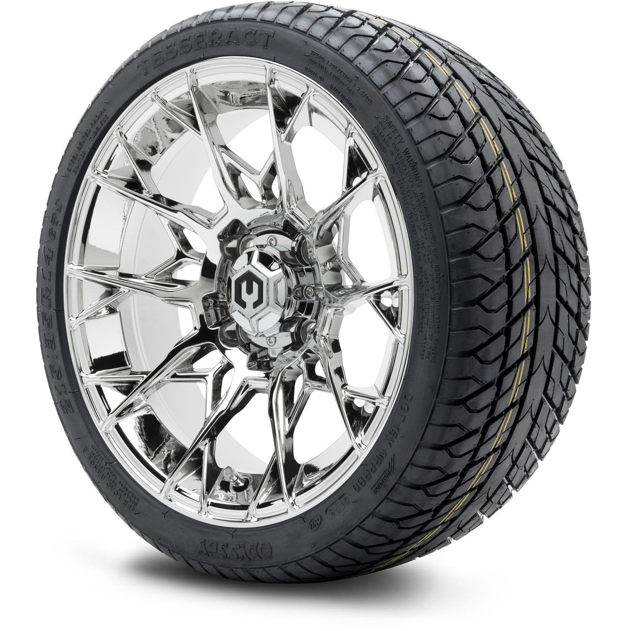 MODZ® 14" Chaos Chrome Wheels & Street Tires Combo (MODZ Street Fox Radial 205/40-14)