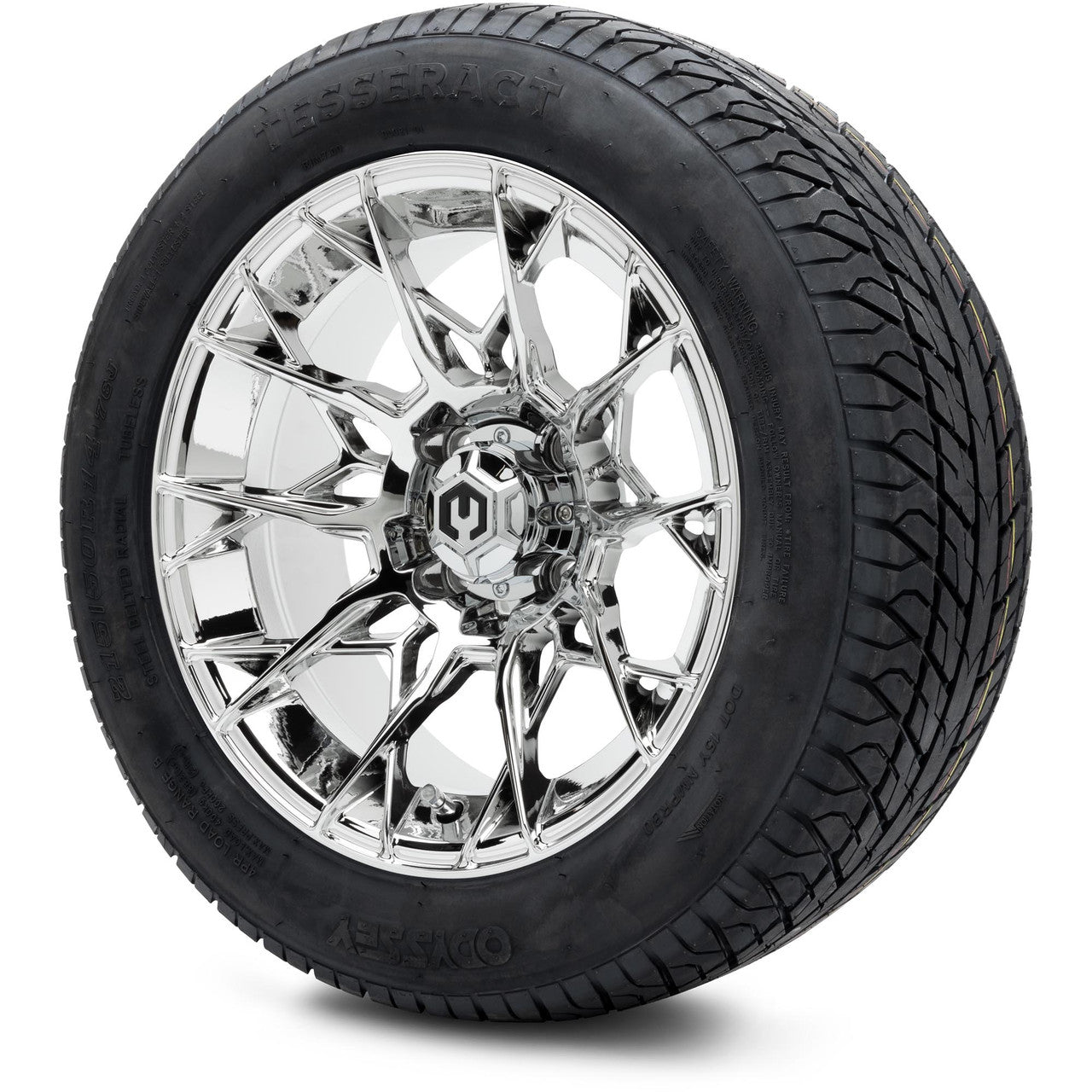 MODZ® 14" Chaos Chrome Wheels & Street Tires Combo (MODZ Street Fox Radial 23x10-14)