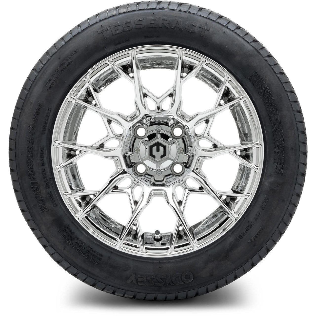 MODZ® 14" Chaos Chrome Wheels & Street Tires Combo (MODZ Street Fox Radial 23x10-14)