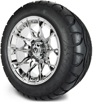 MODZ® 14" Chaos Chrome Wheels & Street Tires Combo (MODZ Street Fox Radial 23x10-14)