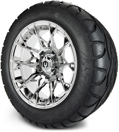 MODZ® 14" Chaos Chrome Wheels & Street Tires Combo (Arisun Cruze 205/30-14)