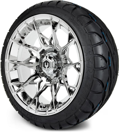 MODZ® 14" Chaos Chrome Wheels & Street Tires Combo (Arisun Cruze 205/30-14)