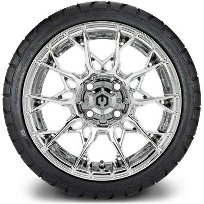 MODZ® 14" Chaos Chrome Wheels & Street Tires Combo (Arisun Cruze 205/30-14)