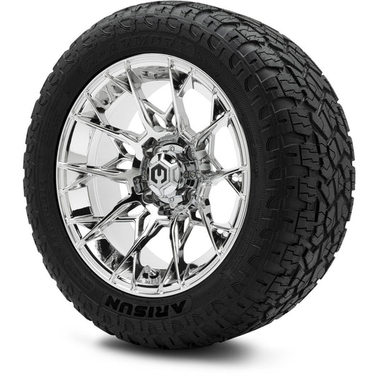 MODZ® 14" Chaos Chrome Wheels & Off-Road Tires Combo (Arisun X-Armory All-Terrain 23x10-14 Radial)