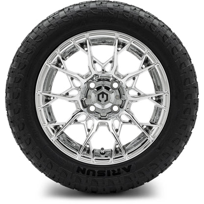 MODZ® 14" Chaos Chrome Wheels & Off-Road Tires Combo (Arisun X-Trail All-Terrain 23x10-14)
