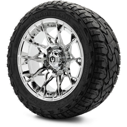 MODZ® 14" Chaos Chrome Wheels & Off-Road Tires Combo (Arisun X-Armory All-Terrain 23x10-14 Radial)