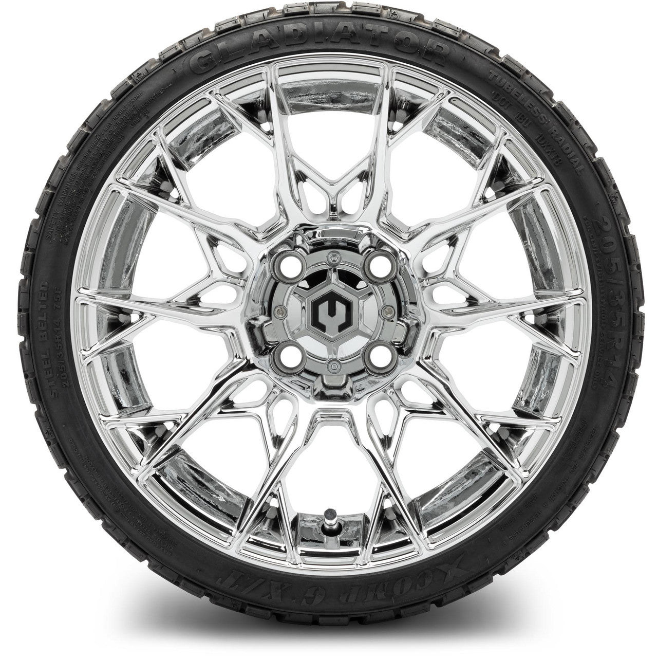 MODZ® 14" Chaos Chrome Wheels & Off-Road Tires Combo (Arisun X-Trail All-Terrain 23x10-14)
