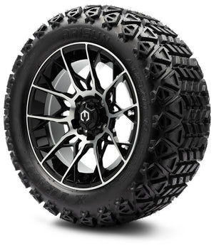 MODZ® 14" Chaos Machined Black Wheels & Off-Road Tires Combo (Arisun X-Trail All-Terrain 23x10-14)
