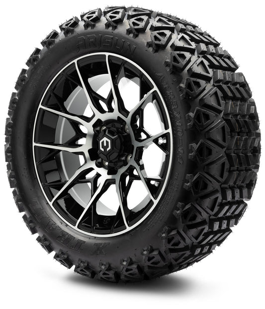 MODZ® 14" Chaos Machined Black Wheels & Off-Road Tires Combo (Arisun X-Trail All-Terrain 23x10-14)