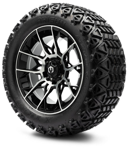MODZ® 14" Chaos Machined Black Wheels & Off-Road Tires Combo (Xcomp Gladiator 23-10-14 Radial)