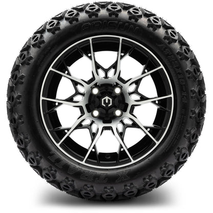 MODZ® 14" Chaos Machined Black Wheels & Off-Road Tires Combo (Arisun X-Trail All-Terrain 23x10-14)