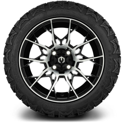 MODZ® 14" Chaos Machined Black Wheels & Off-Road Tires Combo (Arisun X-Trail All-Terrain 23x10-14)