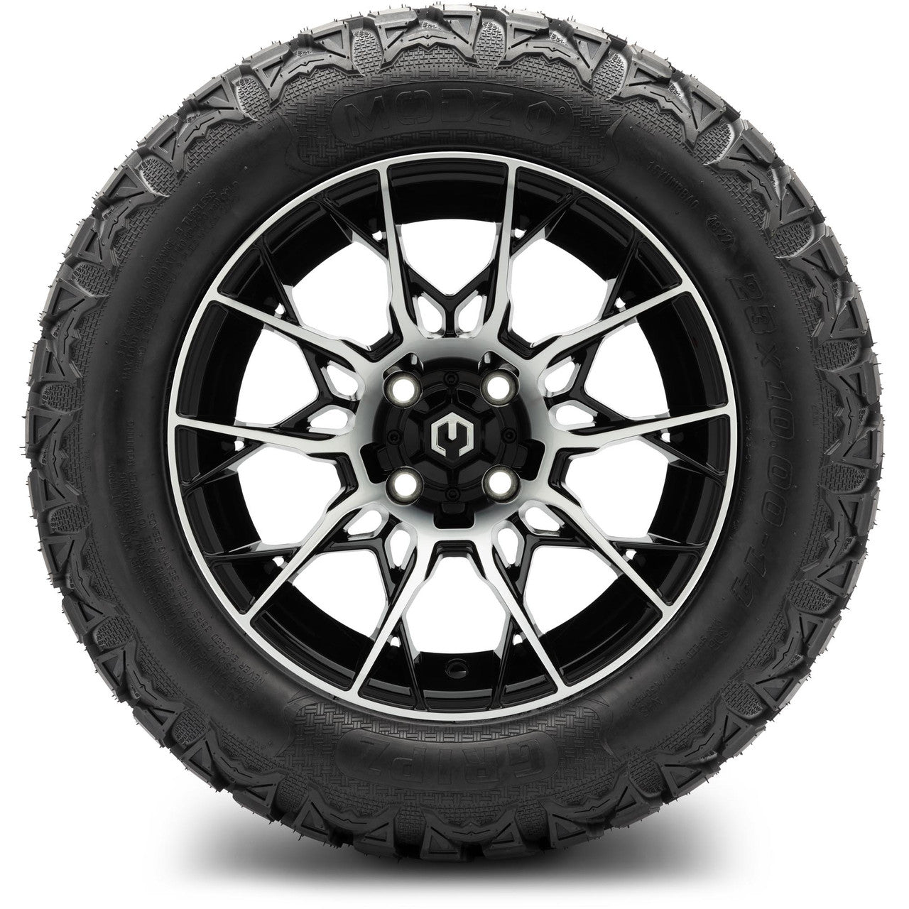 MODZ® 14" Chaos Machined Black Wheels & Off-Road Tires Combo (Xcomp Gladiator 23-10-14 Radial)