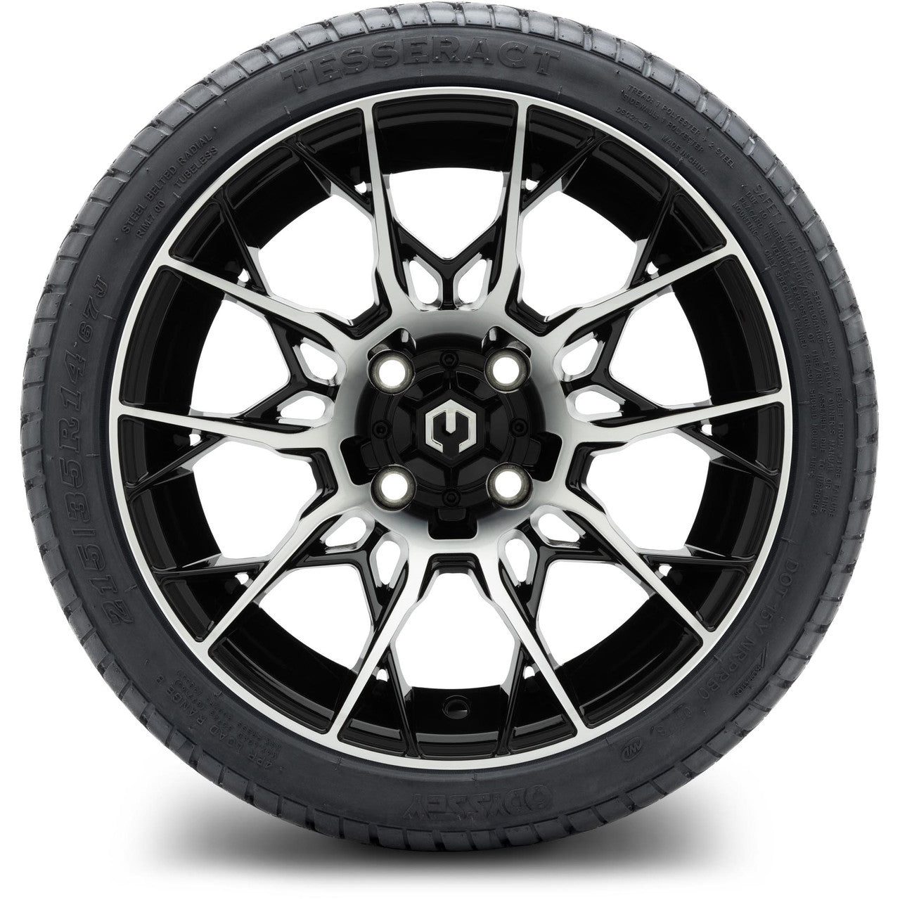 MODZ® 14" Chaos Machined Black Wheels & Street Tires Combo (MODZ Street Fox Radial 23x10-14)