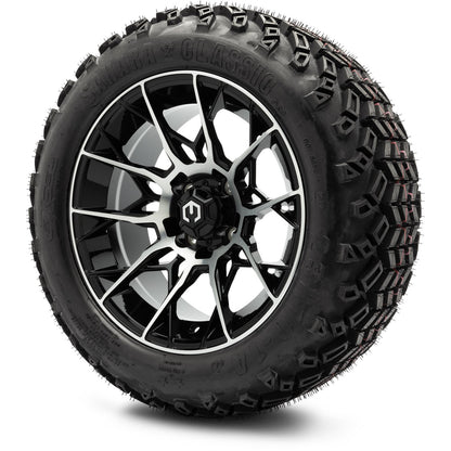 MODZ® 14" Chaos Machined Black Wheels & Off-Road Tires Combo (Xcomp Gladiator 23-10-14 Radial)
