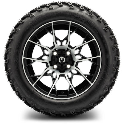 MODZ® 14" Chaos Machined Black Wheels & Off-Road Tires Combo (Arisun X-Armory All-Terrain 23x10-14 Radial)
