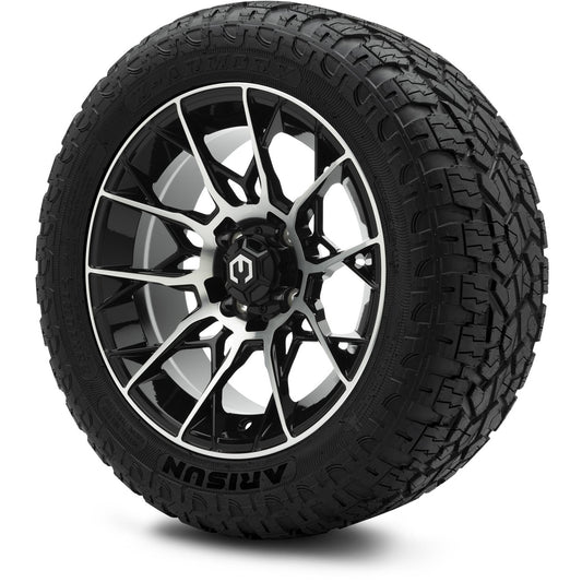 MODZ® 14" Chaos Machined Black Wheels & Off-Road Tires Combo (Arisun X-Armory All-Terrain 23x10-14 Radial)