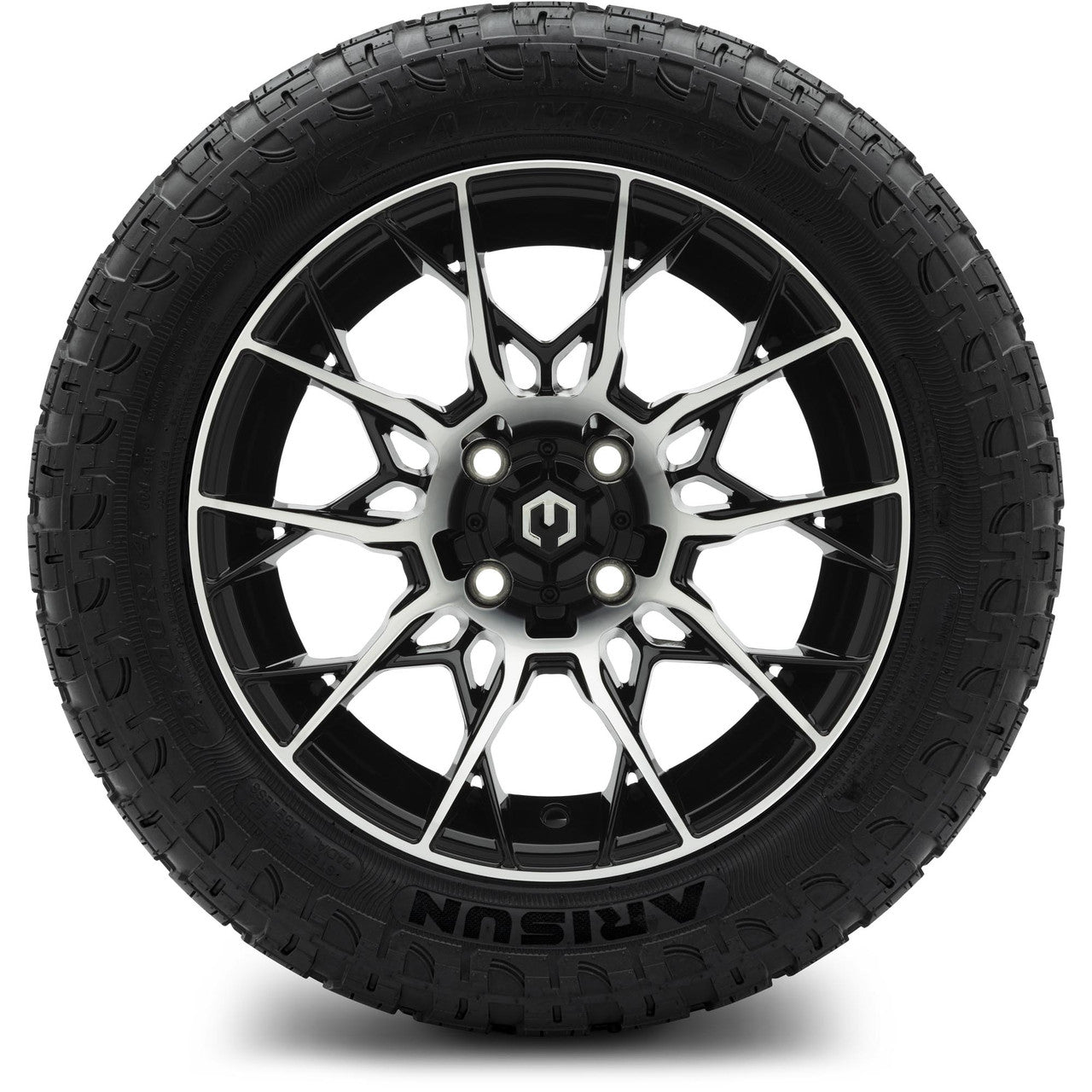 MODZ® 14" Chaos Machined Black Wheels & Off-Road Tires Combo (Xcomp Gladiator 23-10-14 Radial)