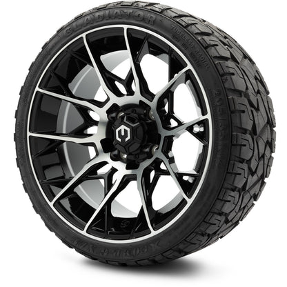 MODZ® 14" Chaos Machined Black Wheels & Off-Road Tires Combo (Xcomp Gladiator 23-10-14 Radial)