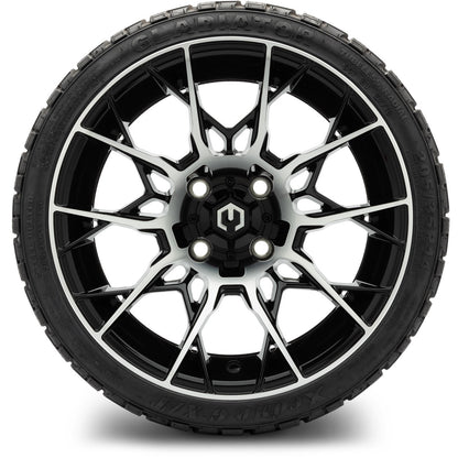 MODZ® 14" Chaos Machined Black Wheels & Off-Road Tires Combo (Xcomp Gladiator 23-10-14 Radial)