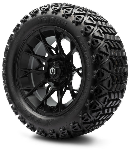 MODZ® 14" Chaos Matte Black Wheels & Off-Road Tires Combo (Arisun X-Trail All-Terrain 23x10-14)