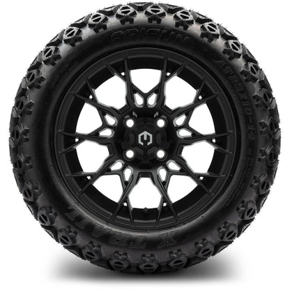 MODZ® 14" Chaos Matte Black Wheels & Off-Road Tires Combo (Xcomp Gladiator 23-10-14 Radial)