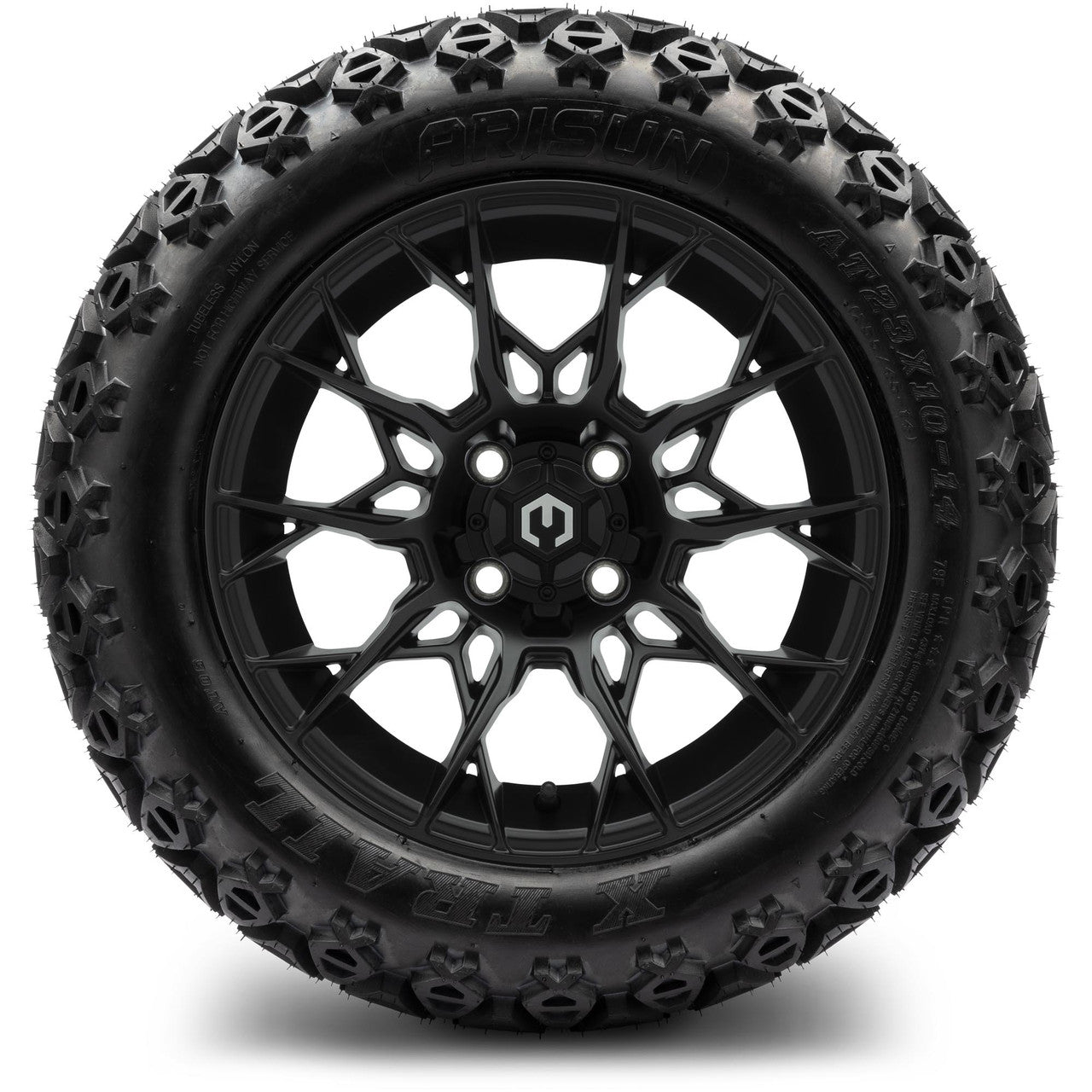 MODZ® 14" Chaos Matte Black Wheels & Off-Road Tires Combo (Arisun X-Armory All-Terrain 23x10-14 Radial)