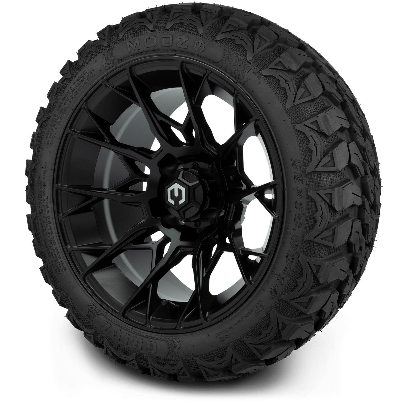 MODZ® 14" Chaos Matte Black Wheels & Off-Road Tires Combo (Arisun X-Armory All-Terrain 23x10-14 Radial)