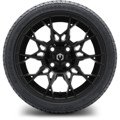 MODZ® 14" Chaos Matte Black Wheels & Street Tires Combo (MODZ Street Fox Radial 205/40-14)