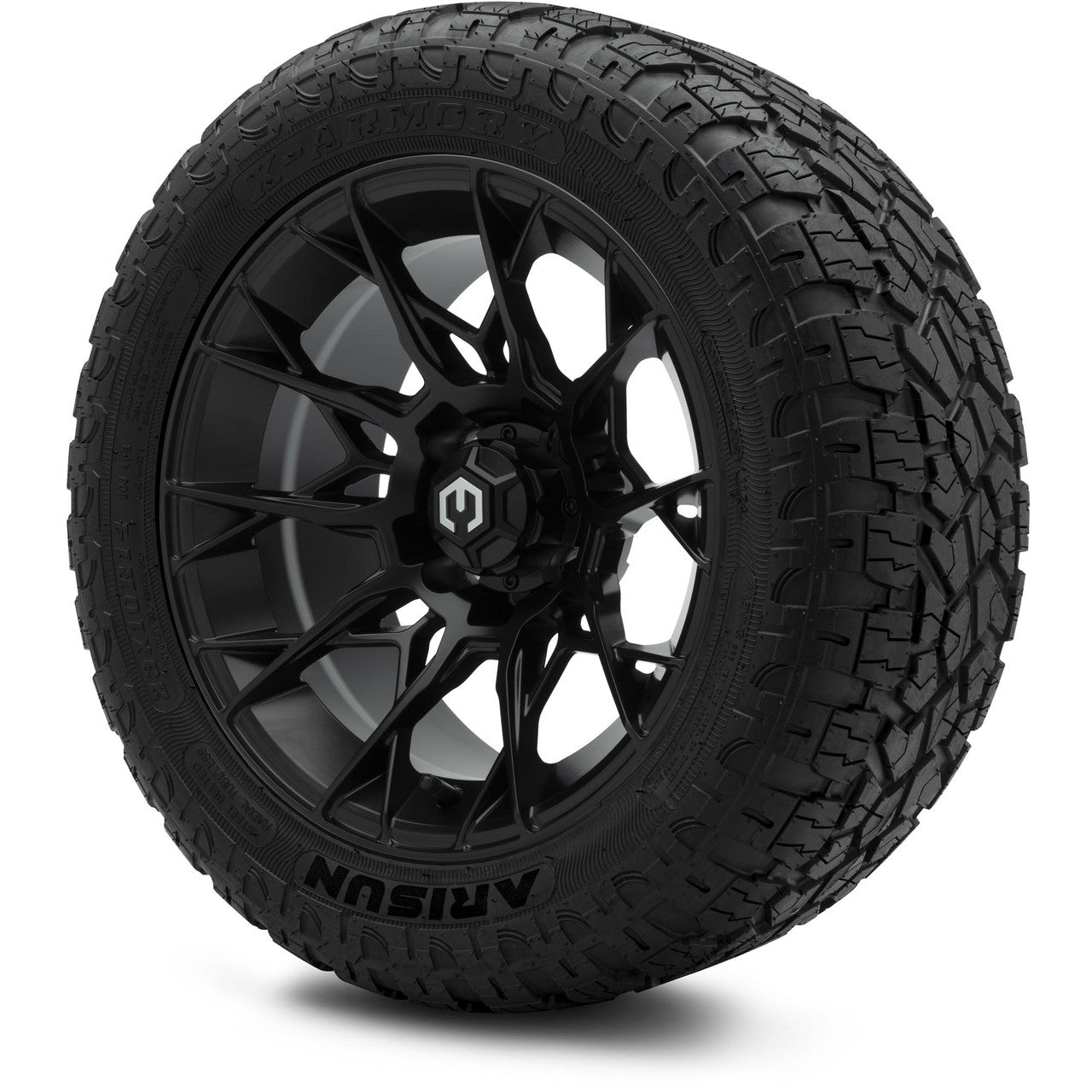 MODZ® 14" Chaos Matte Black Wheels & Off-Road Tires Combo (Xcomp Gladiator 23-10-14 Radial)