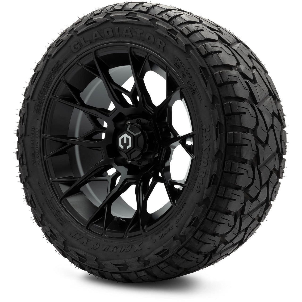 MODZ® 14" Chaos Matte Black Wheels & Off-Road Tires Combo (Xcomp Gladiator 23-10-14 Radial)