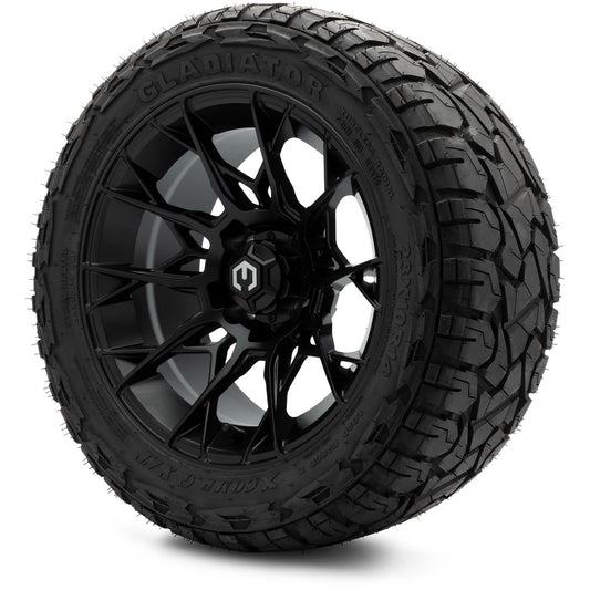 MODZ® 14" Chaos Matte Black Wheels & Off-Road Tires Combo (Xcomp Gladiator 23-10-14 Radial)