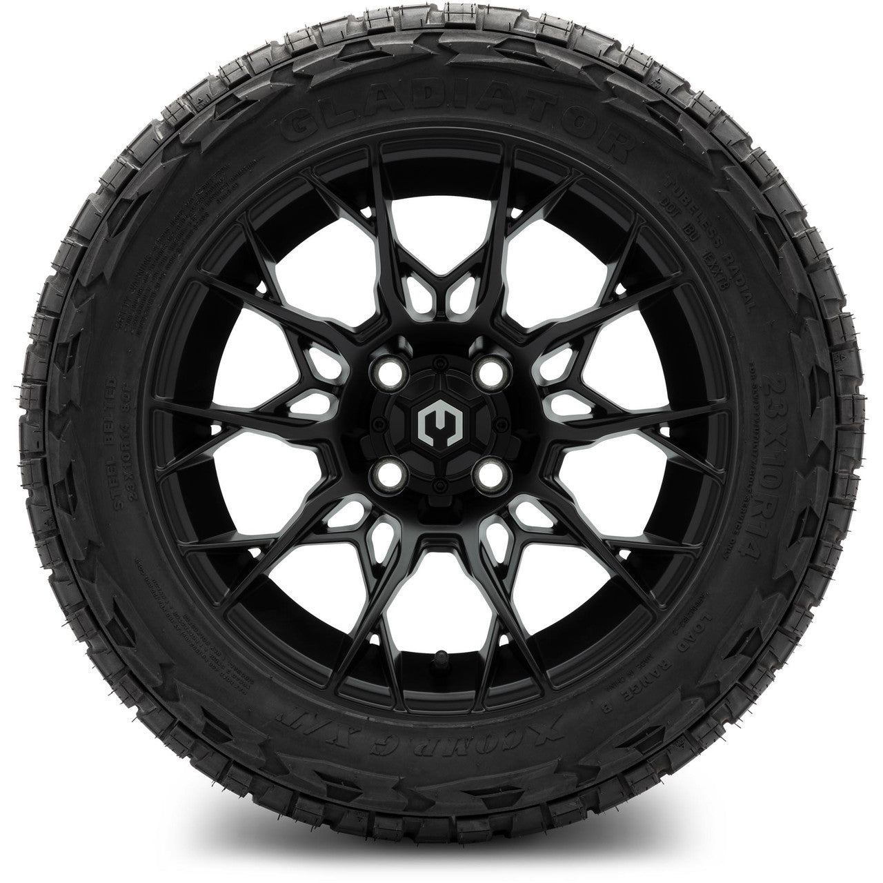 MODZ® 14" Chaos Matte Black Wheels & Off-Road Tires Combo (Arisun X-Armory All-Terrain 23x10-14 Radial)