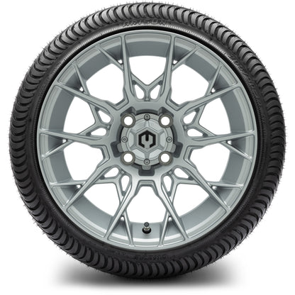 MODZ® 14" Chaos Silver Wheels & Street Tires Combo (Arisun X-Sport 205/30-14)