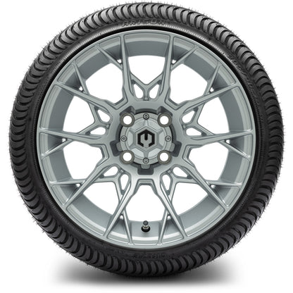 MODZ® 14" Chaos Silver Wheels & Street Tires Combo (MODZ Street Fox Radial 23x10-14)