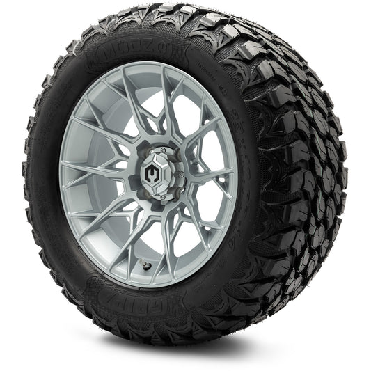 MODZ® 14" Chaos Silver Wheels & Off-Road Tires Combo (MODZ Gripz 23x10-14)