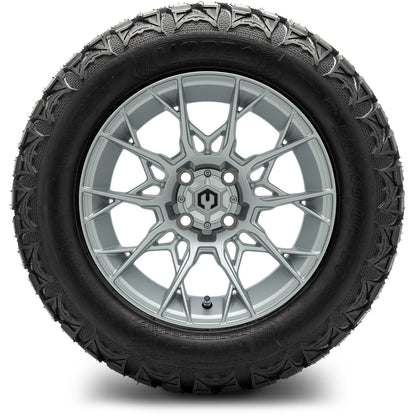MODZ® 14" Chaos Silver Wheels & Off-Road Tires Combo (Xcomp Gladiator 23-10-14 Radial)