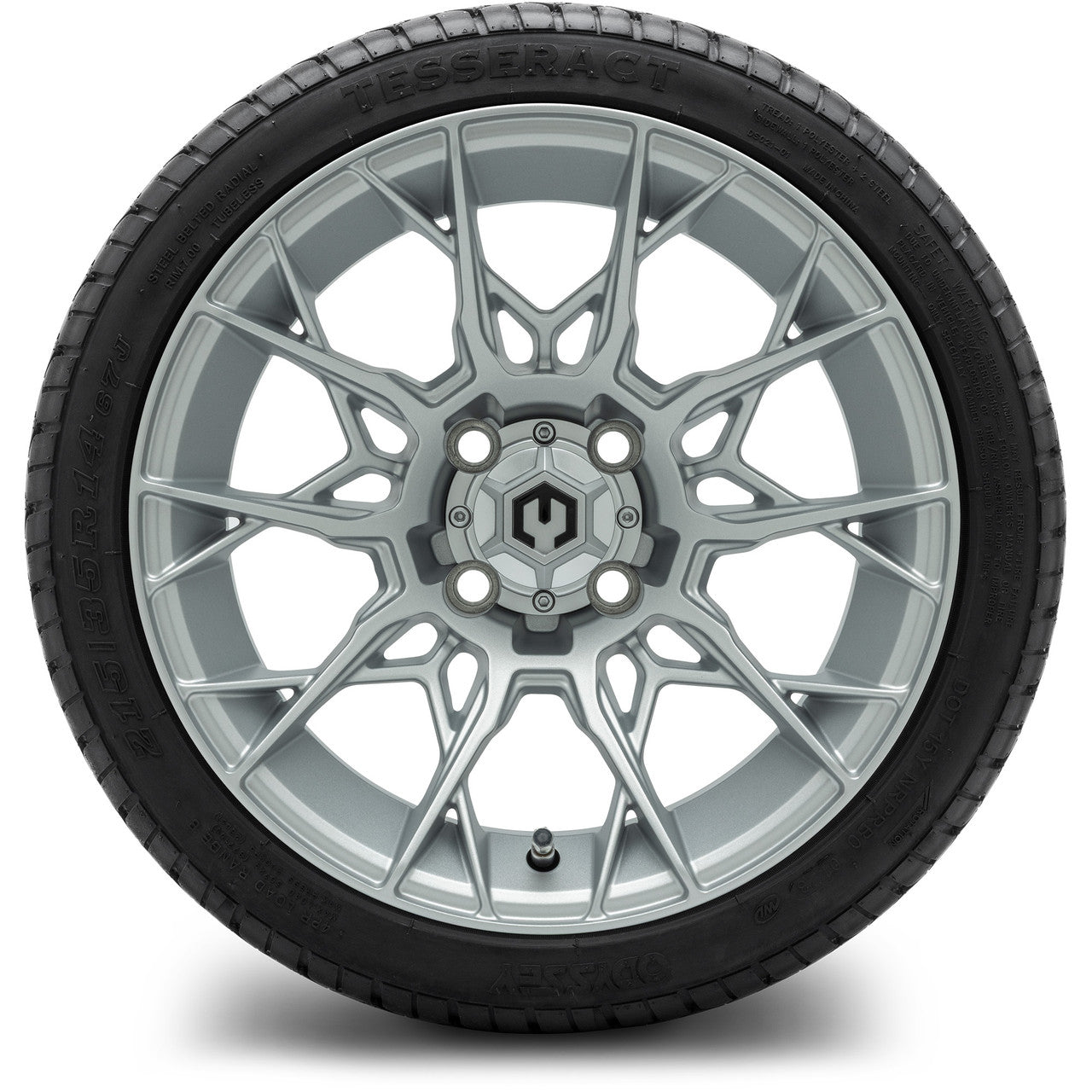 MODZ® 14" Chaos Silver Wheels & Street Tires Combo (Arisun Cruze 205/30-14)